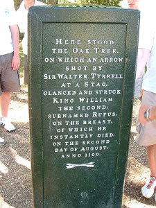 One side of the three-sided "Rufus Stone."