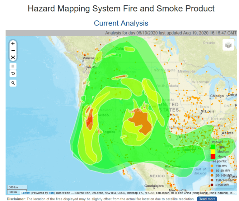 NOAA Smoke Map Link | The Smokey Wire : National Forest News and Views